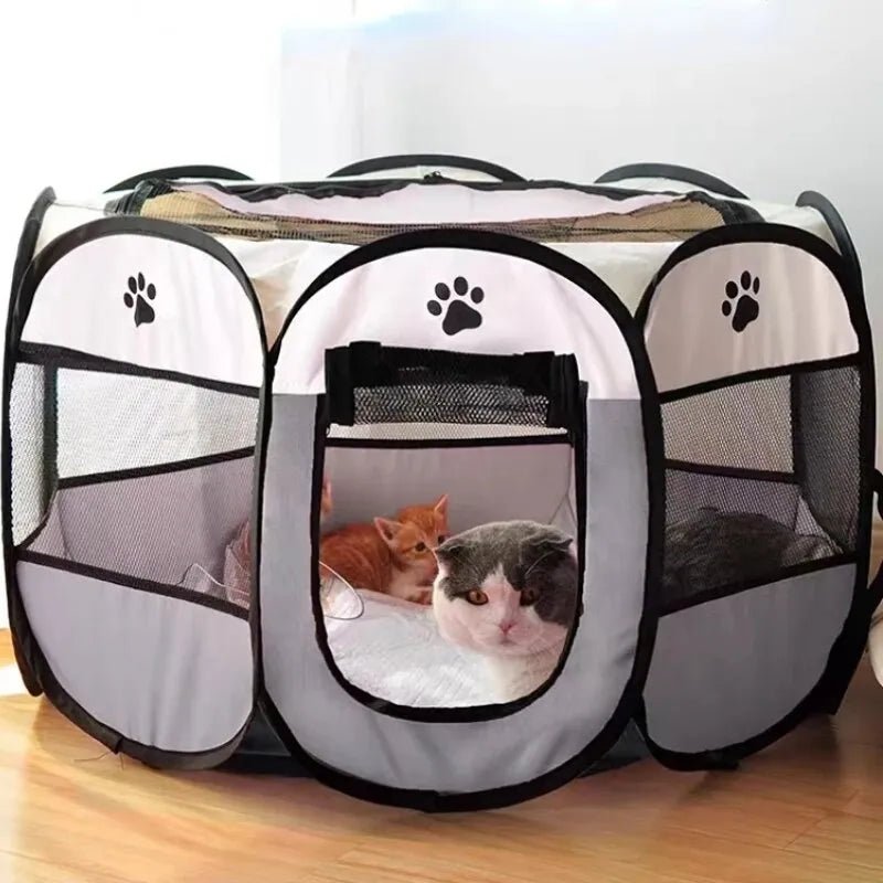 Portable Foldable Pet Tent Kennel Octagonal Fence